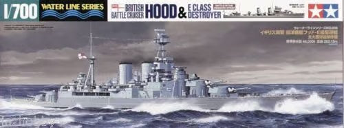 British Battle Cruiser Hood & E Class Destroyer Tamiya 1/700 plastic kit 31806