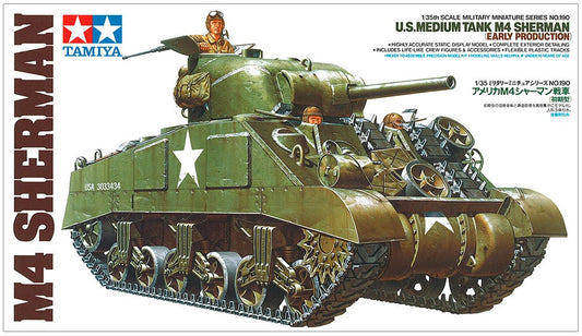 U.S. Medium Tank M4 Sherman Early Production Tamiya 1/35 plastic model kit 35190