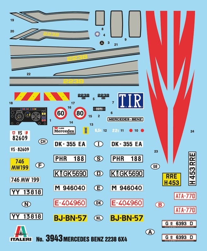Mercedes-Benz 2238 6x4 ITALERI 1:24 plastic kit 3943