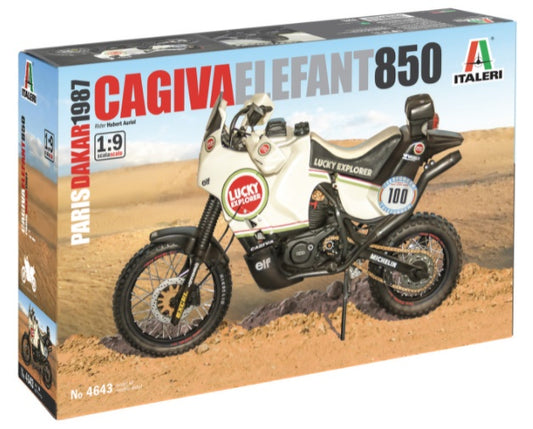Cagiva Elefant 850 Paris-Dakar 1987 motorcycle ITALERI 1:9 plastic kit 4643