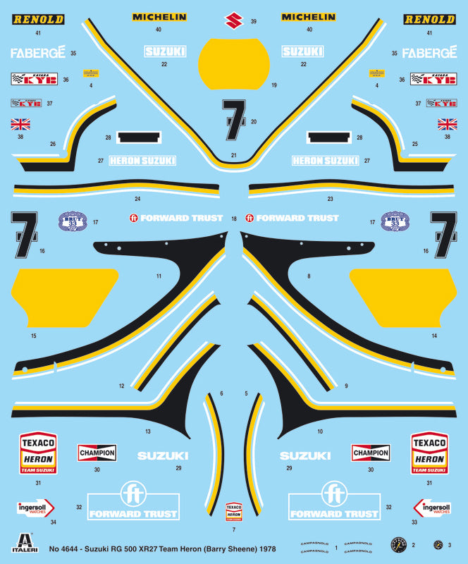 Suzuki RG 500 XR27 Heron Team 1978 ITALERI 1:9 model kit 4644