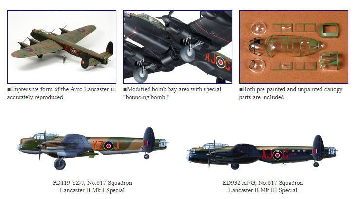 Avro Lancaster B Mk.III Special "Dambuster" / B Mk.I Special "Grand Slam Bomber" TAMIYA 1/48 61111