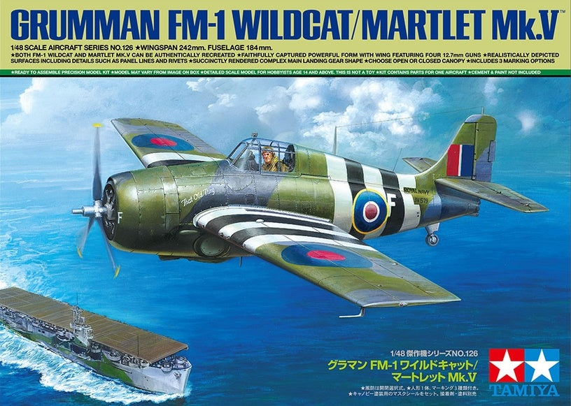 GRUMMAN FM-1 WILDCAT/MARTLET TAMIYA 1/48 plastic kit 61126