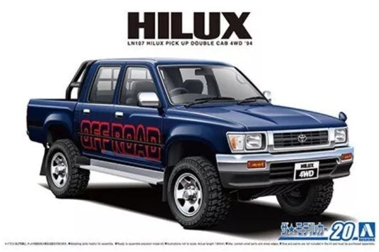 Toyota Hilux LN107 Pickup Double Cab 4WD '94 Aoshima 1:24 plastic kit 62173