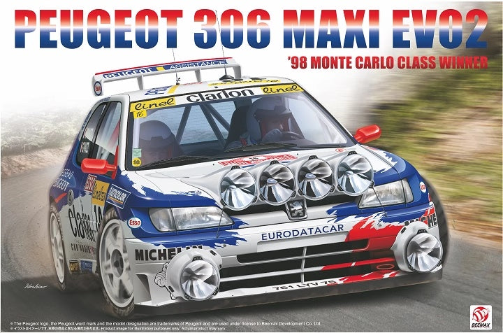 PEUGEOT 306 MAXI EVO2 ’98 Monte Class Winner BEEMAX 1/24 plastic kit BX24026