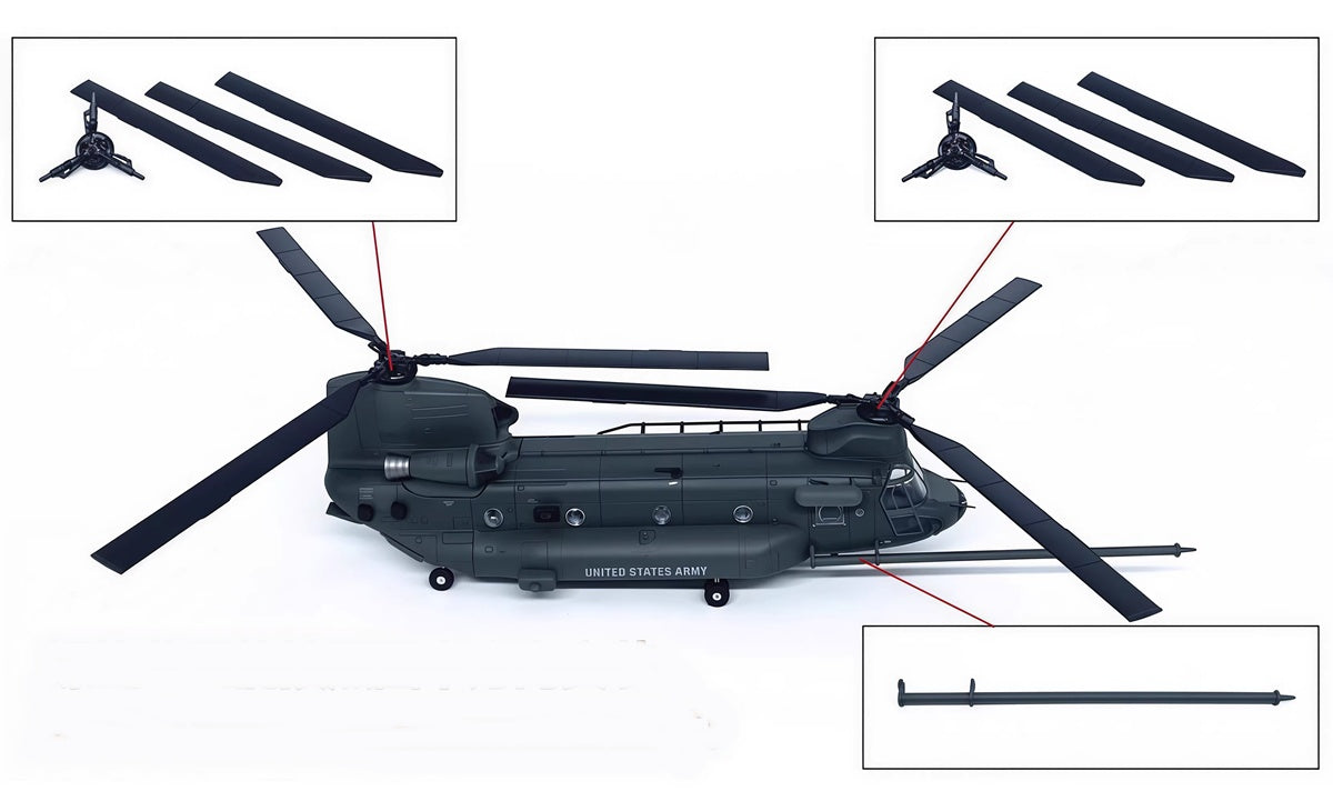 U.S. MH-47G Chinook Special Operations Helicopter WLTK 1/72 die-cast model