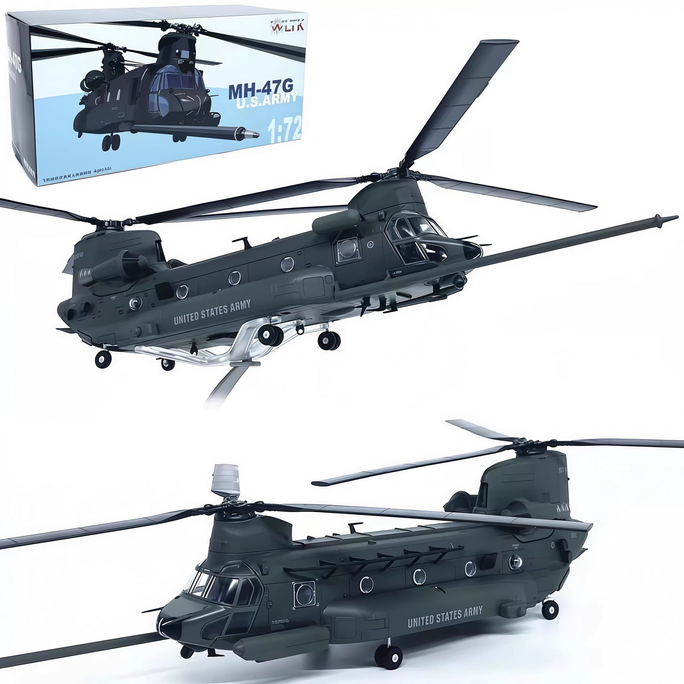 U.S. MH-47G Chinook Special Operations Helicopter WLTK 1/72 die-cast model