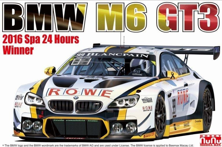 BMW M6 GT3 2016 Spa 24 Hours Winner HOBBY NuNu 1/24 plastic kit PN24001