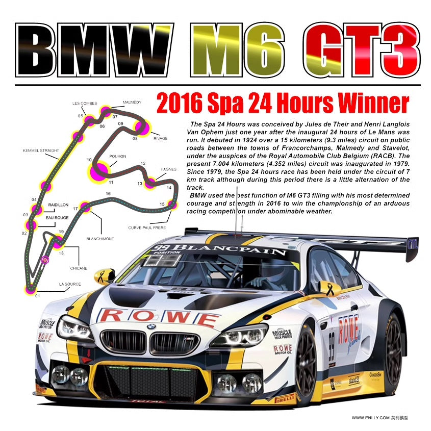 BMW M6 GT3 2016 Spa 24 Hours Winner HOBBY NuNu 1/24 plastic kit PN24001