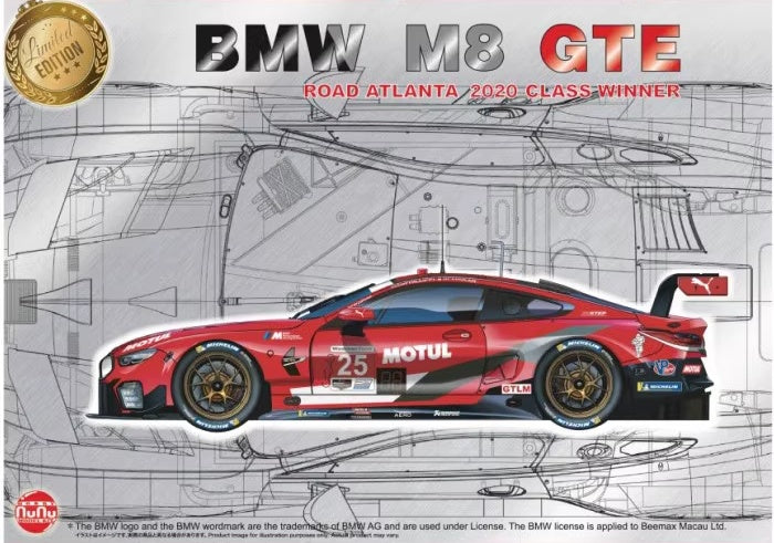 BMW M8 GTE 2020 Road Atlanta 6 Hours Winner Hobby NuNu 1/24 plastic kit PN24043