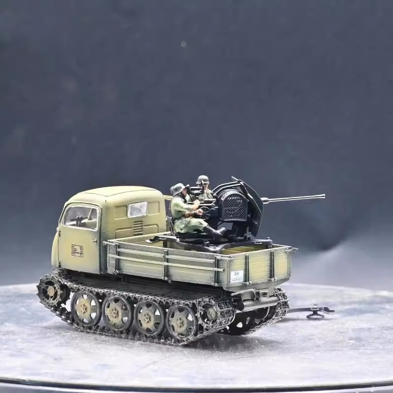 German RSO + FLAK38 20mm (desert, grey combo) w/ 2 figures 3R Model 1/72