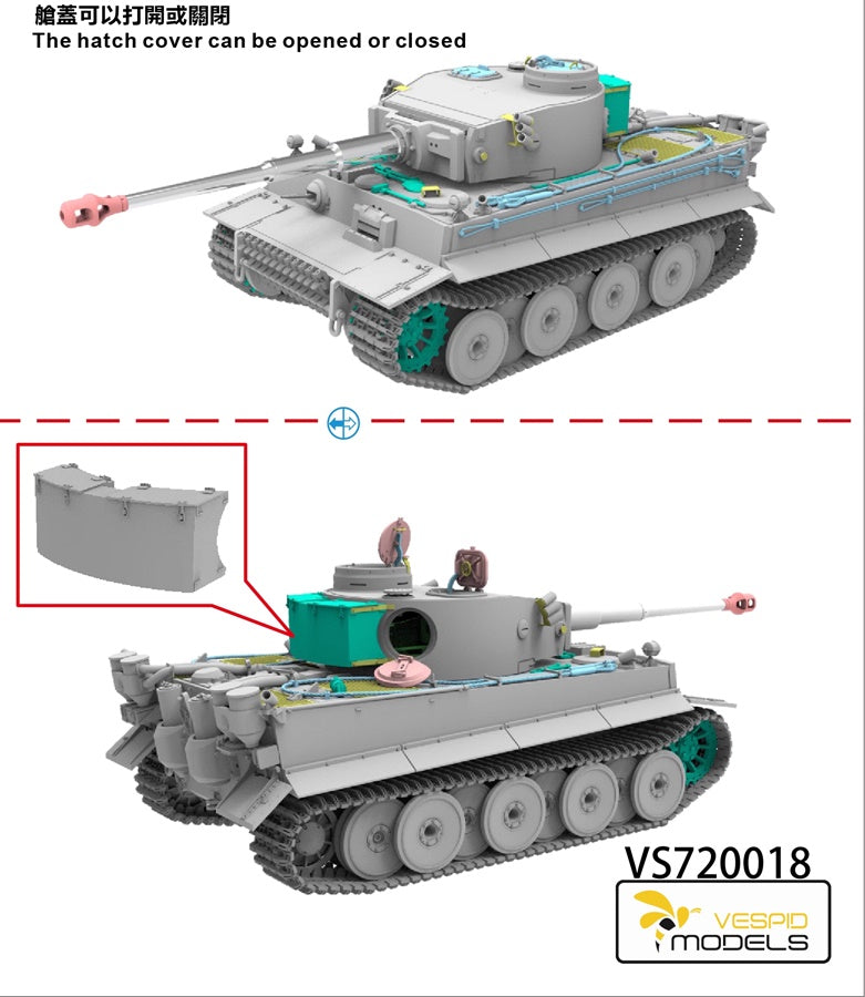 TIGER I Early Production Vespid Models 1:72 plastic kit VS720018