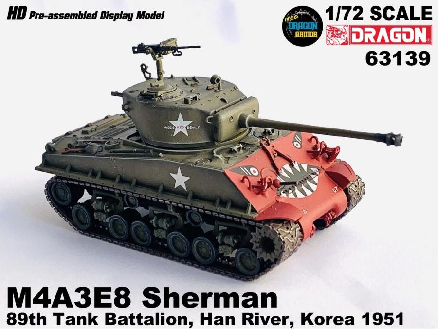 M4A3E8 Sherman 89th Tank Battalion Han River, Korea 1951 DRAGON ARMOR 1/72 63139