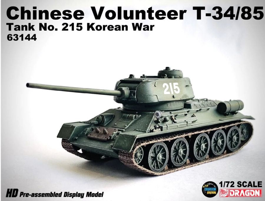 Chinese Volunteer T-34/85 no. 215 Korean War Dragon Armor 1/72 63144