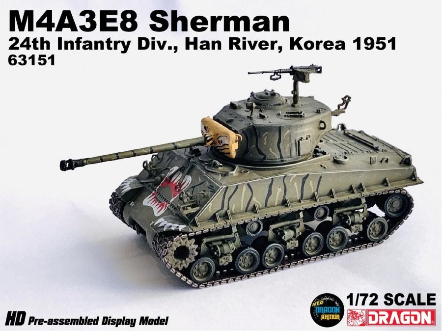 M4A3E8 Sherman 24th Infantry Div. Han River, Korea 1951 DRAGON ARMOR 1/72 63151